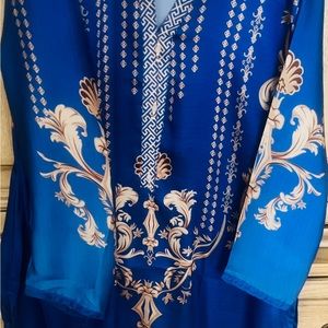 Beautiful silk kurta royal blue color , silky soft and comfy , Brand New , L